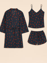 Electric summer linen three pcs Gown Cami shorts