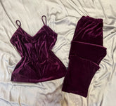 Velvet Plum Cami Trousers