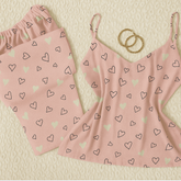 Heart cami trousers in linen