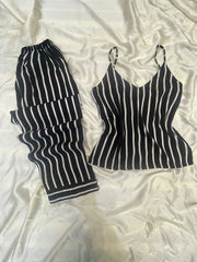 B&W strips cami trousers in linen