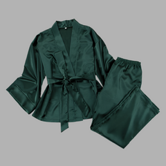 Green Satin silk Gown Trousers