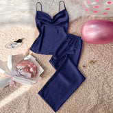 Blue Premium Satin Silk cami trousers