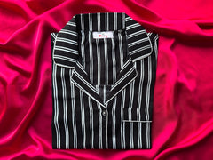 Black strips Summer linen pjs set