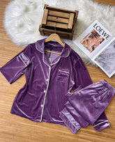 Violet pjs set in premium Velvet