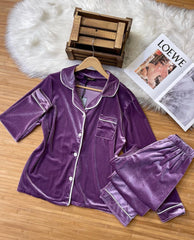 Violet pjs set in premium Velvet