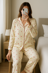 Cherry Bliss Silk Pajama Set
