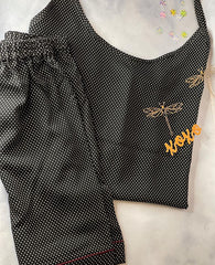 Black polka camisole & shorts