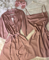 Tea Pink Silk long cami & gown