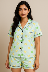 Apple 🍎 🍏 Summer linen collared shirt and shorts
