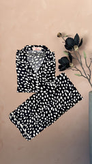 Stoned black Summer linen pjs set