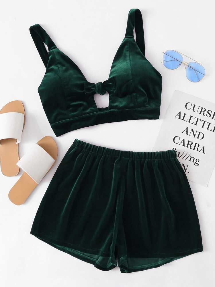 Royal Velvet Croptop & Shorts 🩳