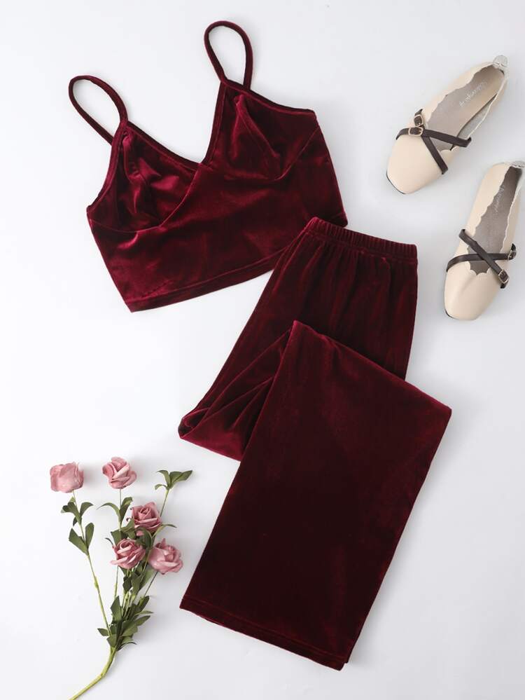 Royal Valvet Maroon Crop top & trouser