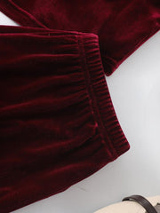 Royal Valvet Maroon Crop top & trouser